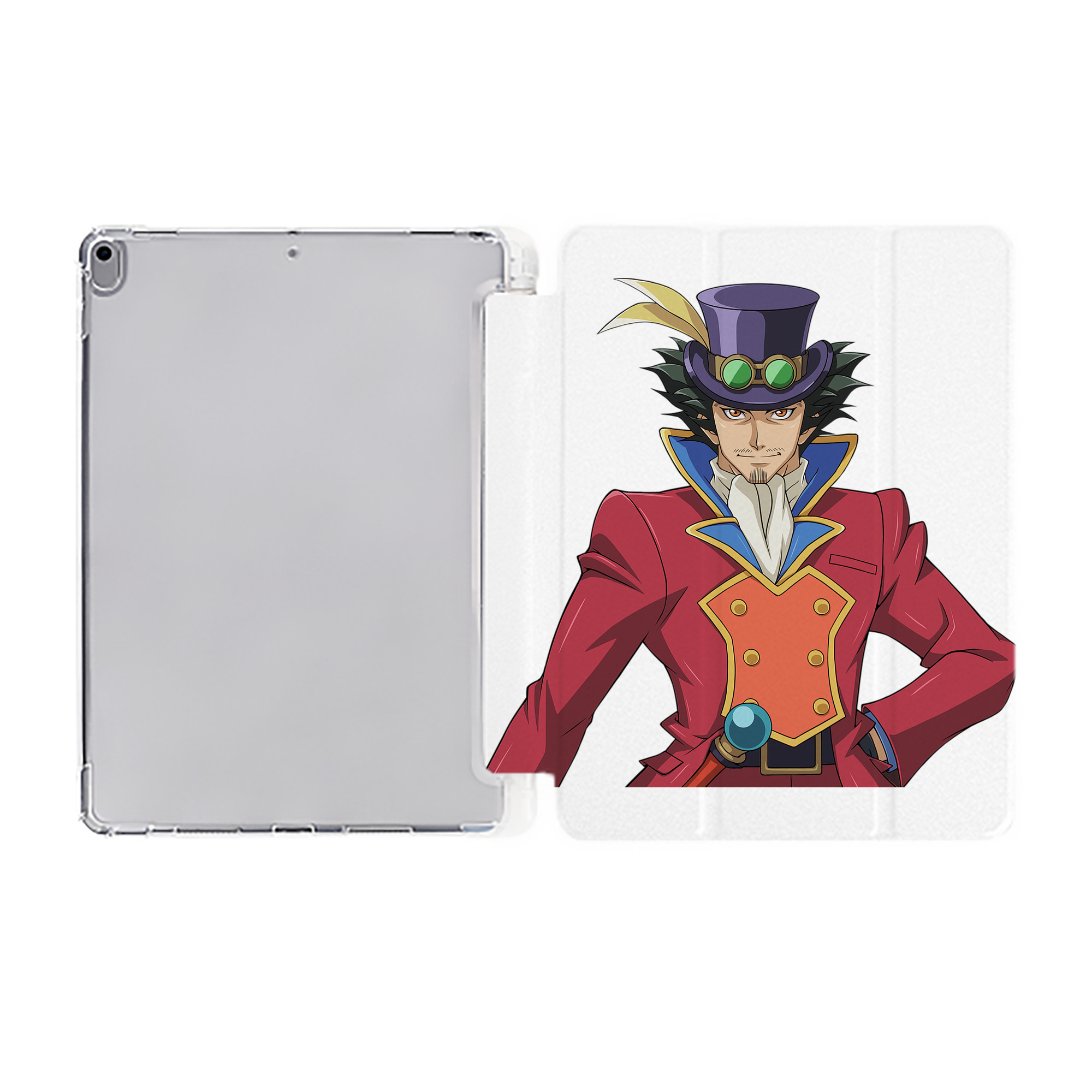 （画像用） 遊☆戯☆王 Yu-Gi-Oh! IPad ケース ペン収納付き 三つ折りスタンド PUレザー×シリコン 対応機種9.5/10.5/10.9インチ